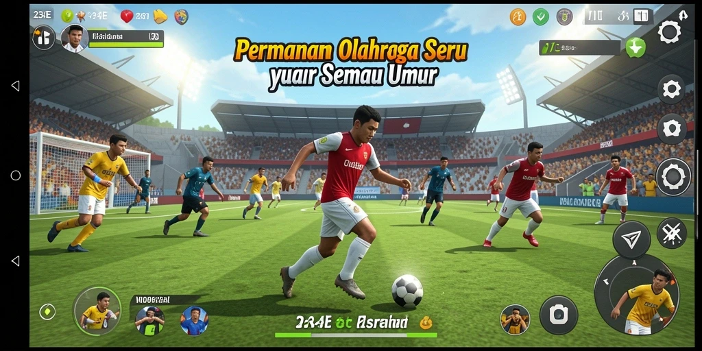 Screenshot gameplay 234E menampilkan pertandingan olahraga yang seru dan kompetitif.