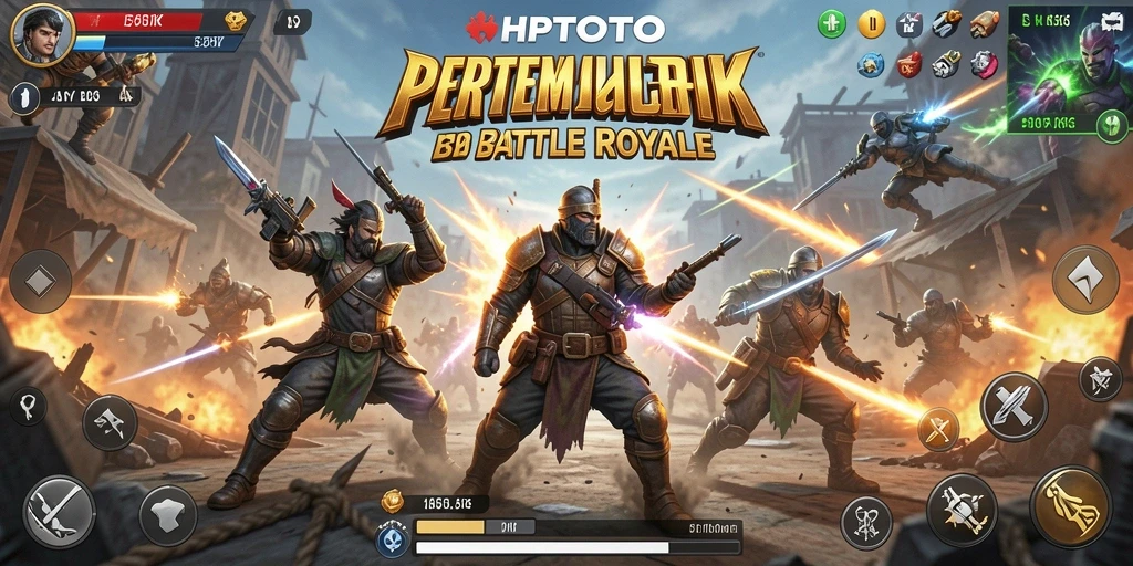 Tangkapan layar HPTOTO menampilkan aksi pertempuran Battle Royale yang mendebarkan.