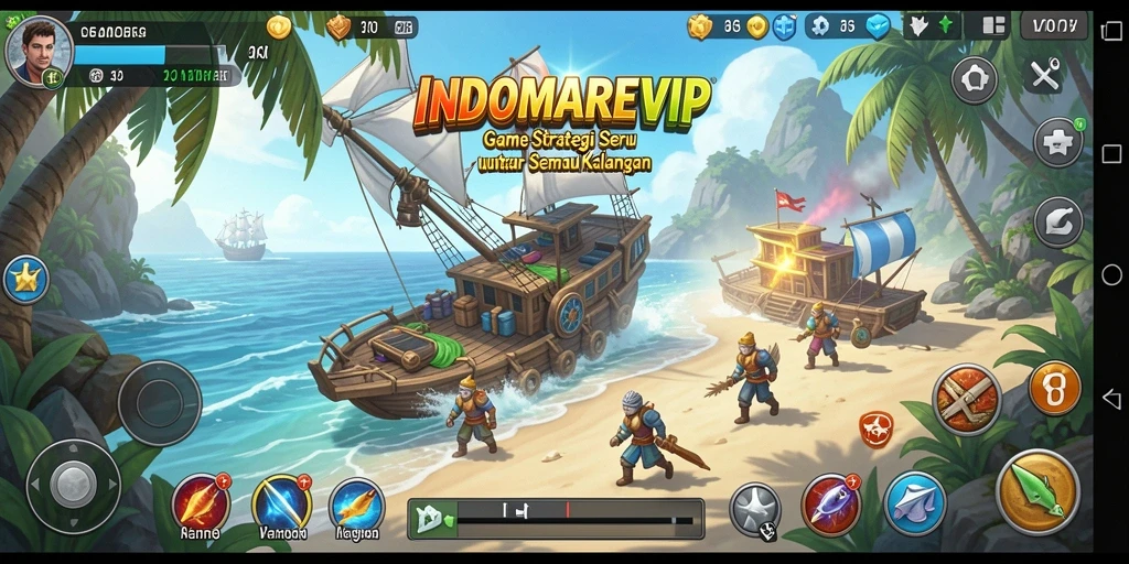 Screenshot INDOMAREVIP yang menunjukkan aksi pertempuran yang strategis.