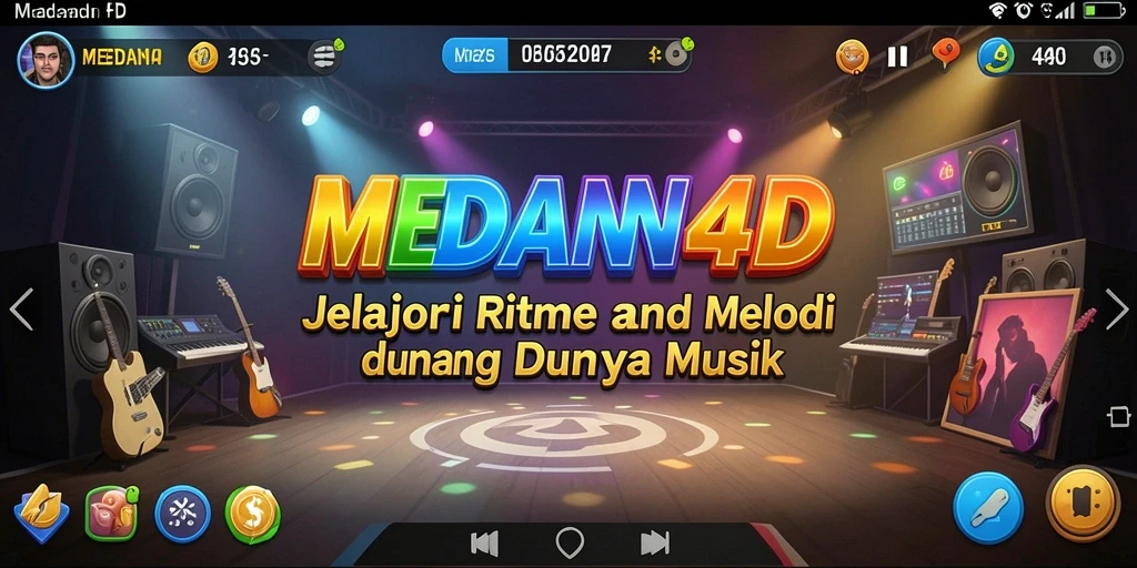 Tampilan gameplay yang menarik dalam MEDAN4D dengan berbagai genre musik.