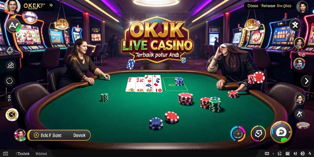 Gameplay Live Casino yang mendebarkan di aplikasi OKJK.
