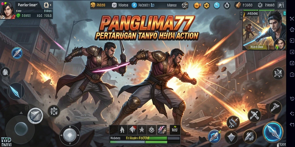 Screenshot aksi seru dari gameplay PANGLIMA77.
