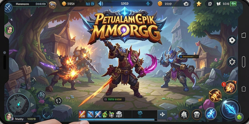 Tampilan grafis S9S9 yang memukau dalam aksi pertarungan MMORPG.
